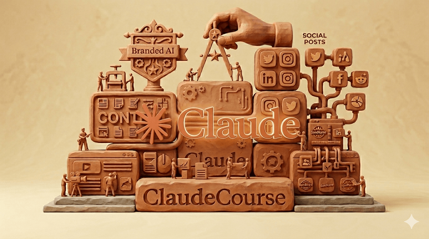 Claude desktop app open on the Cowork tab showing an active brand workflow skill generating Instagram carousel posts for a content creator