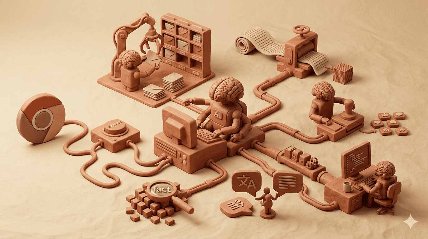 Claude in Chrome extension open in a browser side panel next to a workflow being automated